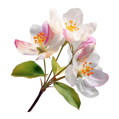 Fototapeta premium Close up of a flowering branch with white and pink blossoms