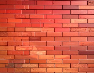 Obraz premium Close-up view of a vibrant brick wall in shades of red and orange