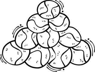 Tennis balls, line art