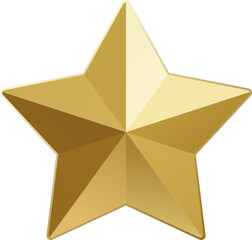 Gold star icon for rating, achievement, and quality symbol. Vector illustration.