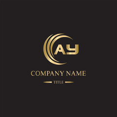 ay logo initial letter luxury royal logo. template symbol. modern golden luxury logo. abstract monogram vector letter mark brand fashion. icon business monogram boutique font Clothing minimalist.