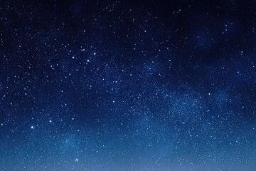 A celestial panorama infinite, dark, and cosmic. Stars illuminate a midnight blue, creating a beautiful scene