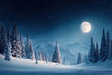 Tranquil Winter Background With Snow and Silence
