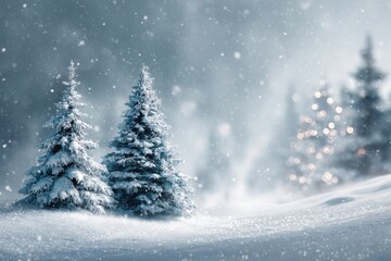 Christmas Lights and Snowflakes Holiday Greeting Scene