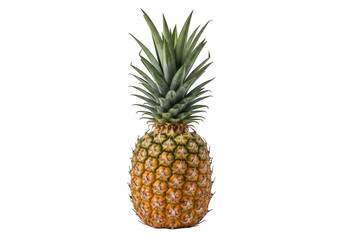 Fototapeta premium Pineapple isolated on transparent background, a tropical fruit with spiky skin