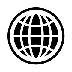 Obraz premium Minimalist flat design globe icon on a simple rectangular shape representing a passport vector