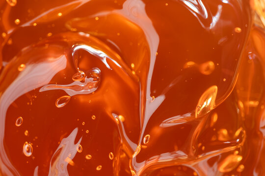 Vibrant orange gel texture for cosmetic use