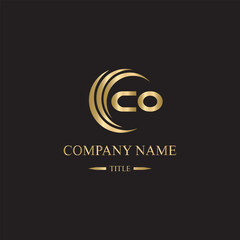 co logo initial letter luxury royal logo. template symbol. modern golden luxury logo. abstract monogram vector letter mark brand fashion. icon business monogram boutique font Clothing minimalist.