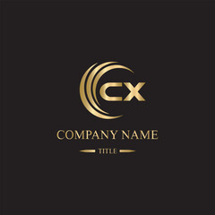 cx logo initial letter luxury royal logo. template symbol. modern golden luxury logo. abstract monogram vector letter mark brand fashion. icon business monogram boutique font Clothing minimalist.