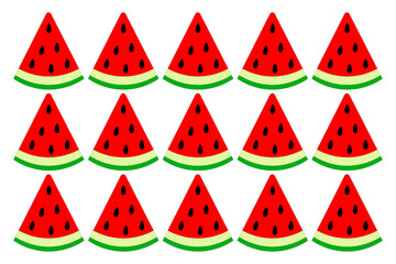 Seamless watermelon pattern on a white background. Watermelon pattern design for a summer background image or a trendy minimalist design.