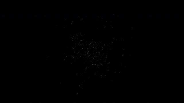 A multitude of small insects swirling around a light or heat source on a transparent background with an alpha channel.