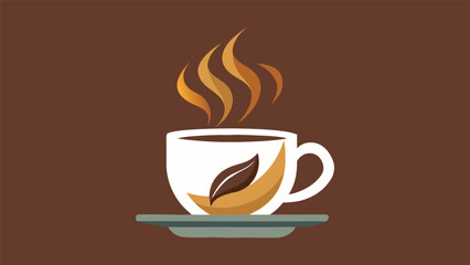 coffee cup poster with steam and light.