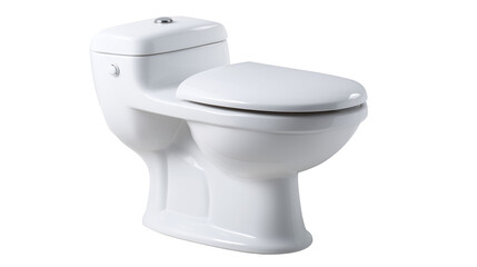 Modern White Ceramic Toilet Isolated on Transparent Background