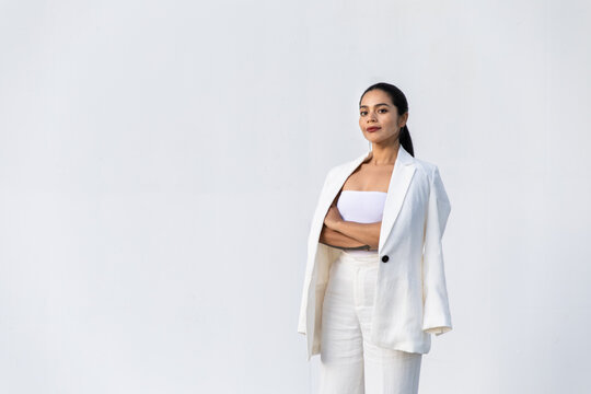 Confident businesswoman in modern urban environment