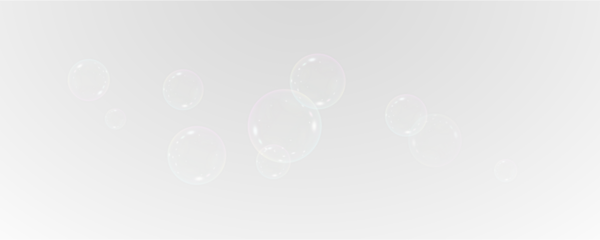 Realistic soap bubbles vector, png on a transparent background. Flying and falling soap bubbles.