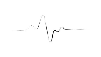 Dynamic heartbeat pulse line illustration using dots, symbolizing life, health, and medical innovation in a modern, clean design.