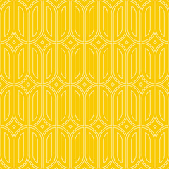 Abstract geometric yellow pattern with lines. Seamless vector background. Graphic modern pattern