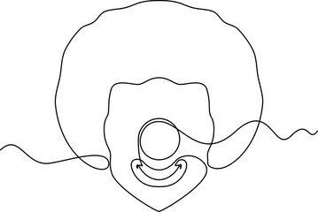 one line art Clown vector illustration. line art, one continuous line, simple, hand drawn and sketch style. for icons, symbols, signs or logos. PNG
