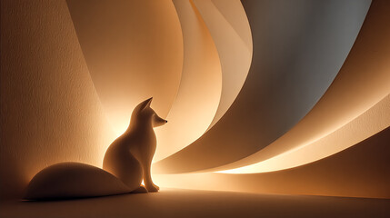 Fox contemplates abstract design; for marketing, web graphics.