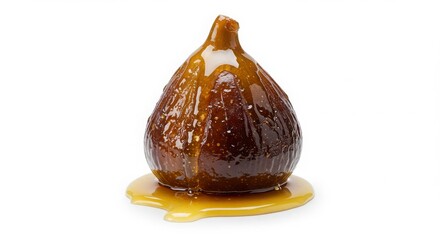 dulce de higo con miel fig with honey syrup isolated on a white background for dessert photography