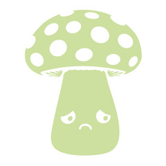 Mushroom Sad Unhappy Face Kawaii Disappointed Melancholy Spotted
