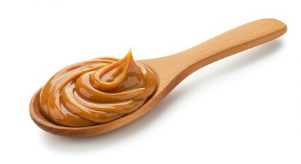 Dulce de leche artesanal rustic homemade style isolated on a white background for culinary and food photography