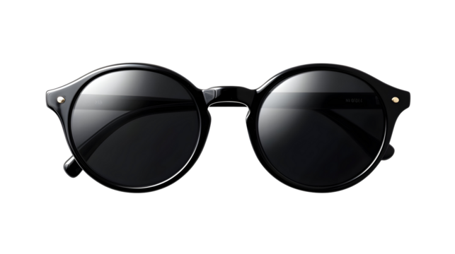 Stylish black round sunglasses with dark lenses for fashion and eye protection