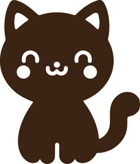Cute Baby Cat Silhouette Isolated Vector Illustration for Adobe Stock
