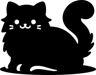 Cute Baby Cat Silhouette Isolated Vector Illustration for Adobe Stock