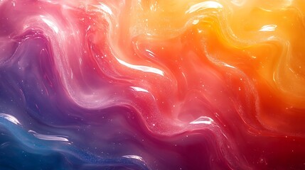 An abstract depiction of colorful liquid with light spots