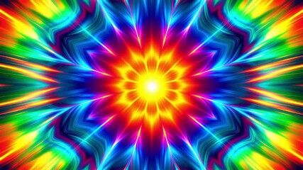 A kaleidoscopic burst of vibrant colors is creating a mesmerizing background design - Powered by Adobe