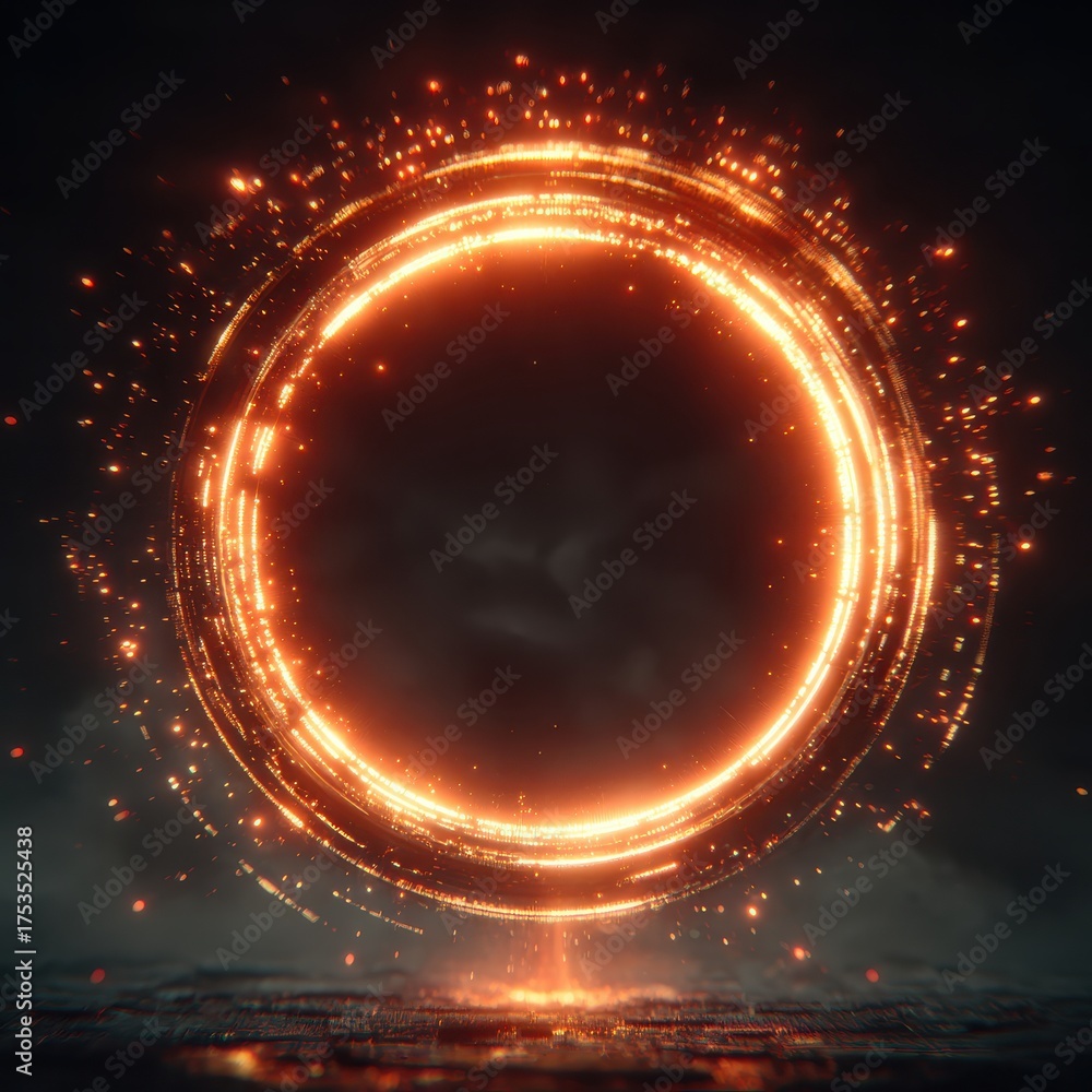Wall mural abstract representation of powerful energy core in dark background