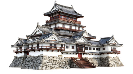 Traditional japanese castle architecture art for cultural design projects