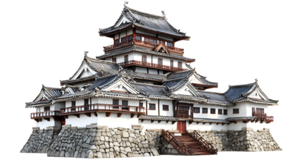 Traditional japanese castle architecture art for cultural design projects