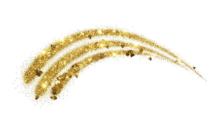 Naklejka premium Golden glitter brush stroke isolated on white background