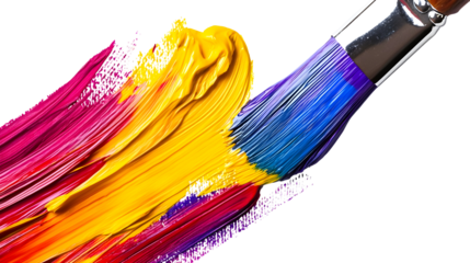 Vibrant paintbrush stroke in close-up macro view for art and design concepts