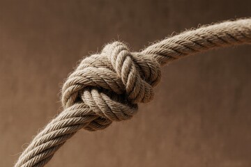  old tied rope knot on boat with vintage effect