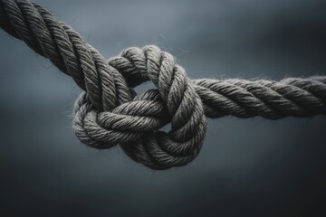  old tied rope knot on boat with vintage effect