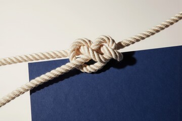 Close up shot of a rope with a knot