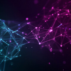 Fototapeta premium Connected Worlds: Abstract digital network of glowing lines and dots creating a visually captivating representation of connection and data flow.