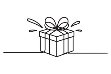 Surprise box. Prank box icon. Line design. one line Icon drawing with white background