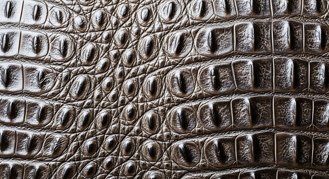 Close up texture of dark grey crocodile skin pattern