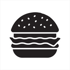 veggie burger stencil icon silhouette vector illustration
