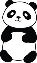 Fototapeta premium Smiling Panda: A captivating panda illustration, exuding a warm and welcoming smile that embodies joy and approachability.