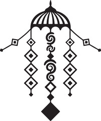 Naklejka premium Abstract Ornament Illustration: A visually striking abstract ornament, characterized by symmetrical geometry, intricate patterns, and a minimalist aesthetic.