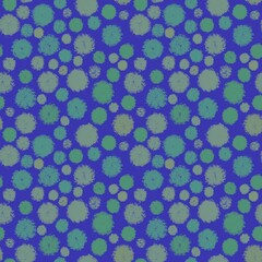 seamless pattern on a deep blue background with graphic circles of light green color