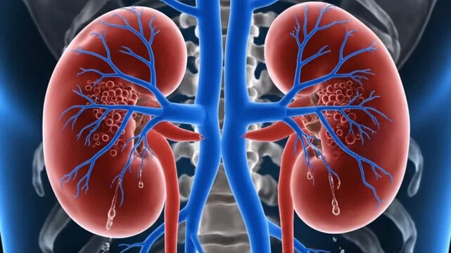 Kidneys Anatomy Illustration Blood Vessels Excretory System Renal Vein Urinary Tract Nephrology Medical Visualization