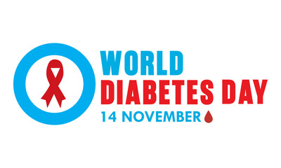 World diabetes day november 14th awareness ribbon logo