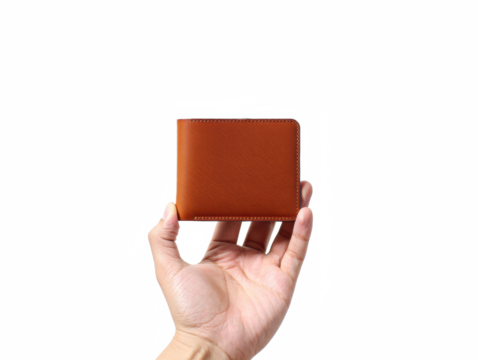 Hand Holding Wallet — on transparent png Background