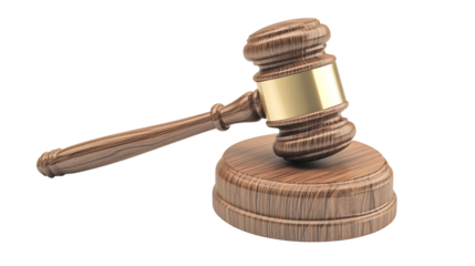 Close up of wooden judge's gavel for legal and judicial concepts